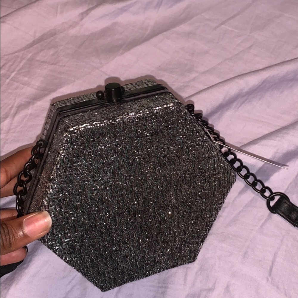 Wild Fable Crossbody silver snakeskin Hexagon BAG